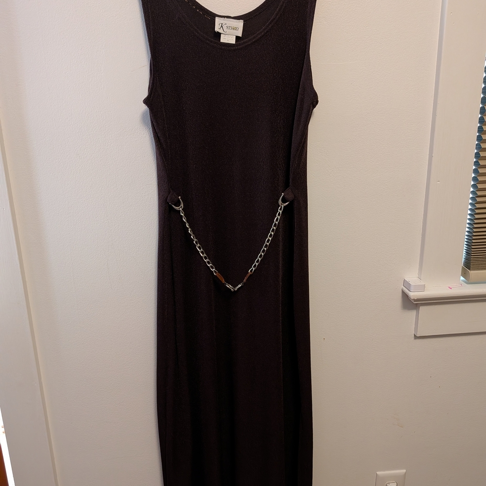 Vintage K Studio Sleeveless Maxi Dress w/ Chain Detail